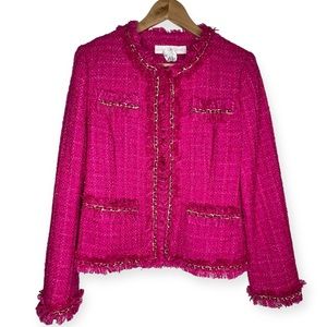 Boston Proper Barbie Core Hot Pink Parisian Jacket Gold Hardware BarbieCore 12